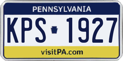 PA license plate KPS1927