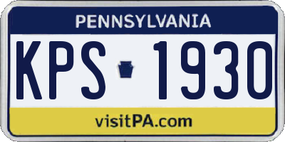 PA license plate KPS1930