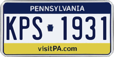 PA license plate KPS1931