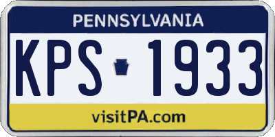 PA license plate KPS1933