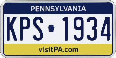 PA license plate KPS1934