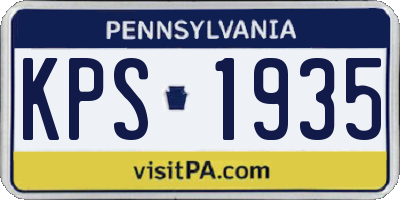 PA license plate KPS1935
