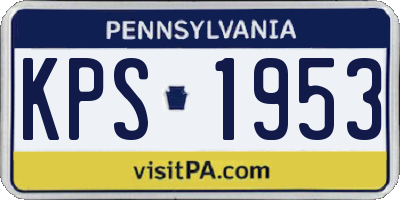 PA license plate KPS1953