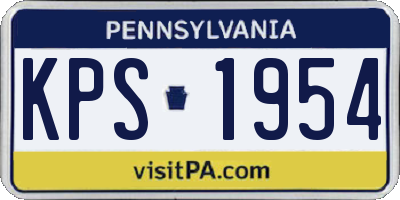 PA license plate KPS1954