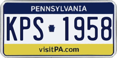 PA license plate KPS1958