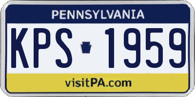 PA license plate KPS1959