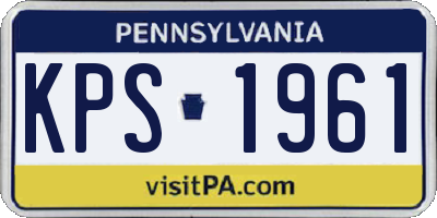 PA license plate KPS1961