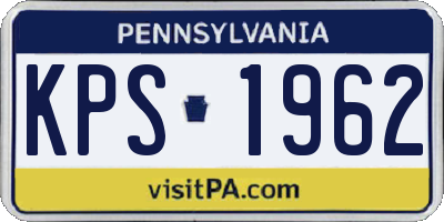 PA license plate KPS1962