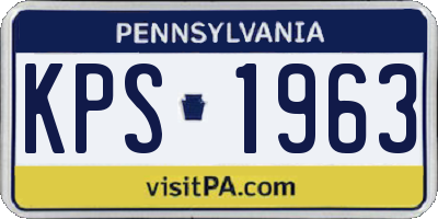 PA license plate KPS1963