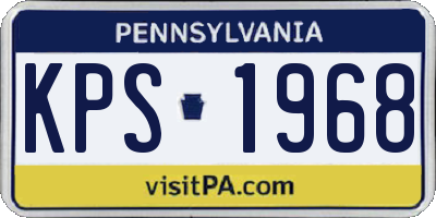 PA license plate KPS1968