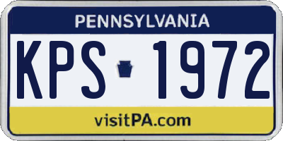 PA license plate KPS1972