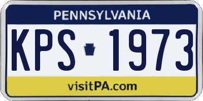 PA license plate KPS1973