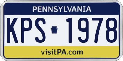 PA license plate KPS1978
