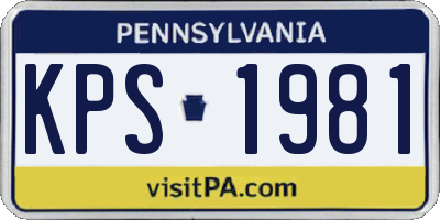 PA license plate KPS1981