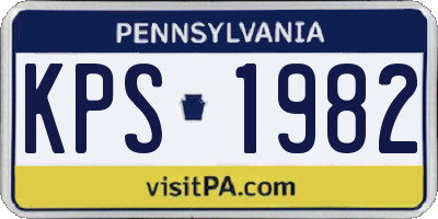 PA license plate KPS1982