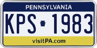 PA license plate KPS1983