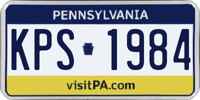 PA license plate KPS1984