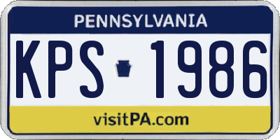 PA license plate KPS1986