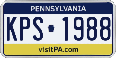 PA license plate KPS1988
