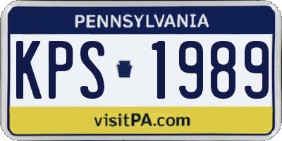 PA license plate KPS1989