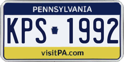 PA license plate KPS1992