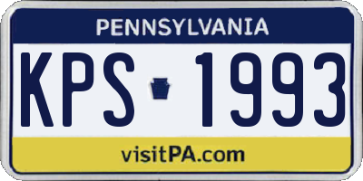 PA license plate KPS1993