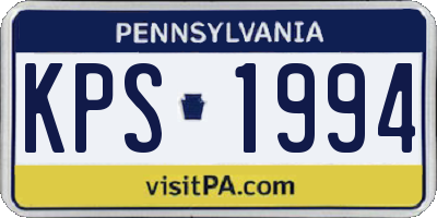 PA license plate KPS1994