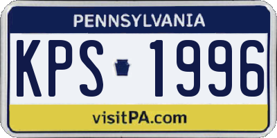 PA license plate KPS1996