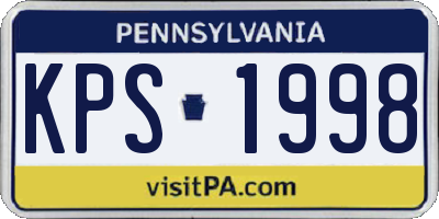 PA license plate KPS1998