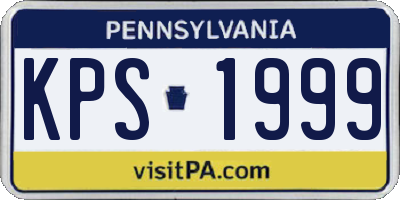 PA license plate KPS1999