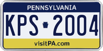 PA license plate KPS2004