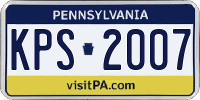 PA license plate KPS2007