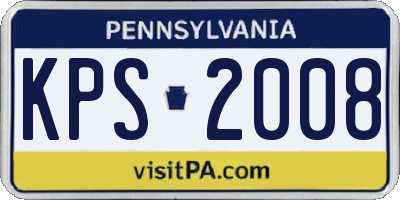 PA license plate KPS2008