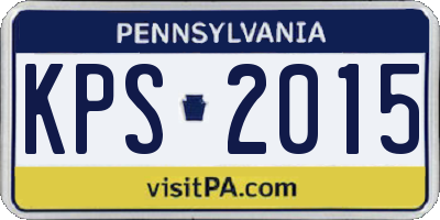 PA license plate KPS2015