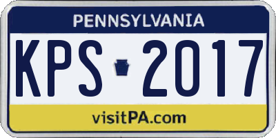 PA license plate KPS2017
