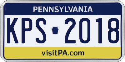 PA license plate KPS2018