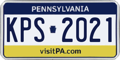 PA license plate KPS2021