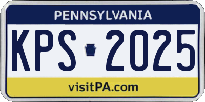 PA license plate KPS2025