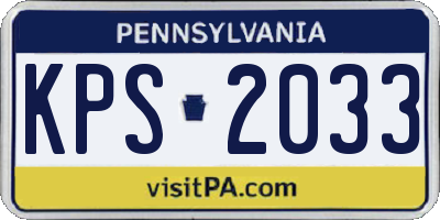 PA license plate KPS2033