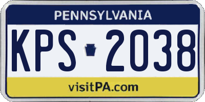 PA license plate KPS2038