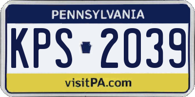 PA license plate KPS2039