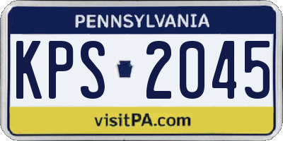 PA license plate KPS2045