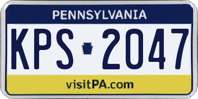 PA license plate KPS2047