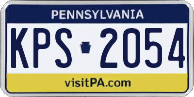 PA license plate KPS2054