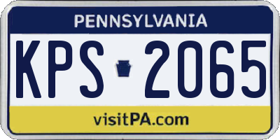 PA license plate KPS2065
