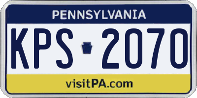 PA license plate KPS2070