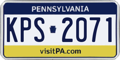 PA license plate KPS2071