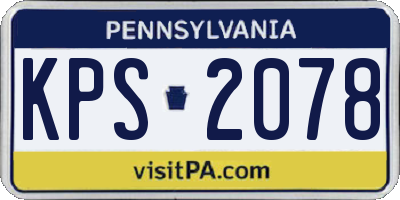 PA license plate KPS2078