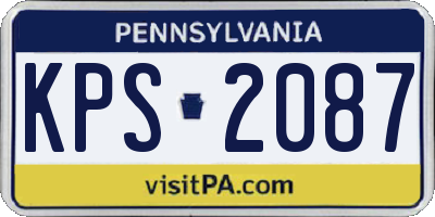 PA license plate KPS2087
