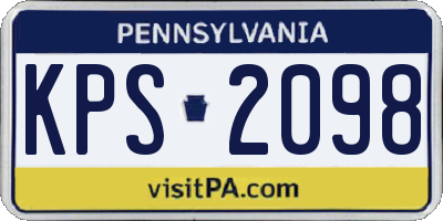 PA license plate KPS2098